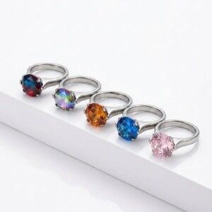 ANILLO ACERO CON PIEDRA