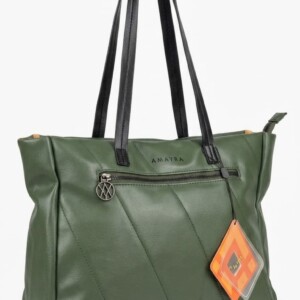 CARTERA AMAYRA COLOR VERDE/BEIGE