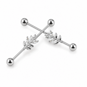 INDUSTRIAL ESTILO HOJA GRIEGA C/STRASS X5