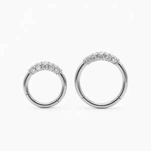 BISAGRA STRASS CORONA PLATEADO X3
