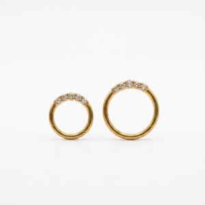 BISAGRA STRASS CORONA DORADO X3